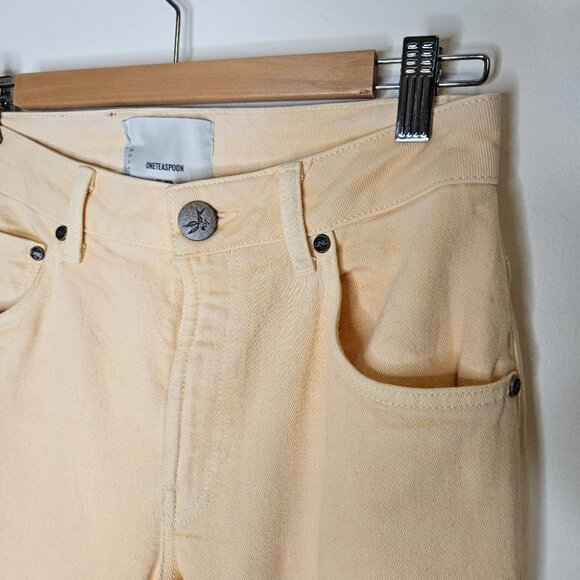 NEW ONE TEASPOON AWESOME BAGGIES Straight Leg Jeans Sz 26 Buttermilk yellow NWT - Picture 5 of 10
